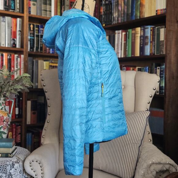 The North Face Puffer Hooded Jacket M Summit Series 800 Turquoise Granola EUC - Picture 6 of 11